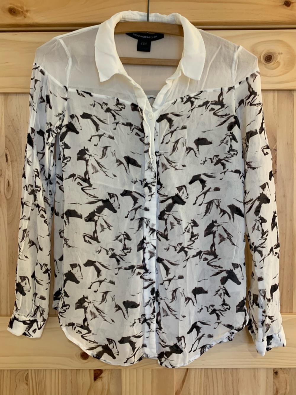French Connection horse print blouse size small